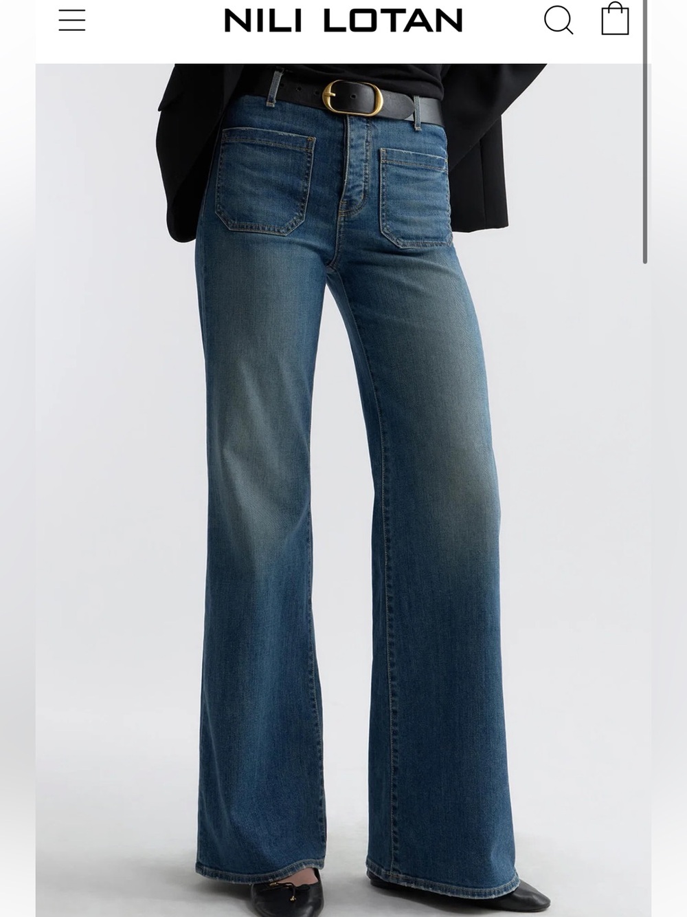 Nili Lotan FLORENCE JEAN.
High-Rise Stretch Flare Denim